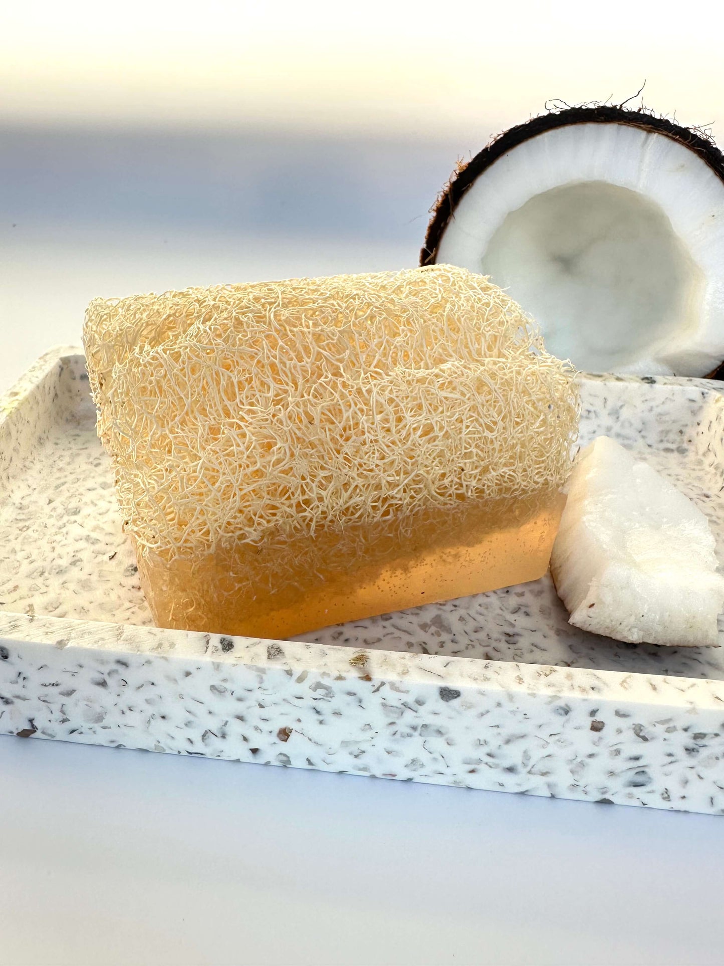 Luffa-Seife mit Kokosnuss